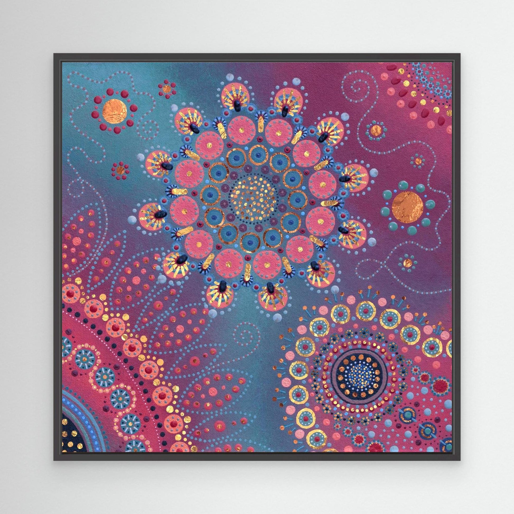 "Svea's Universe" - Canvas print - Blue and pink - by Fanny Fay Engström