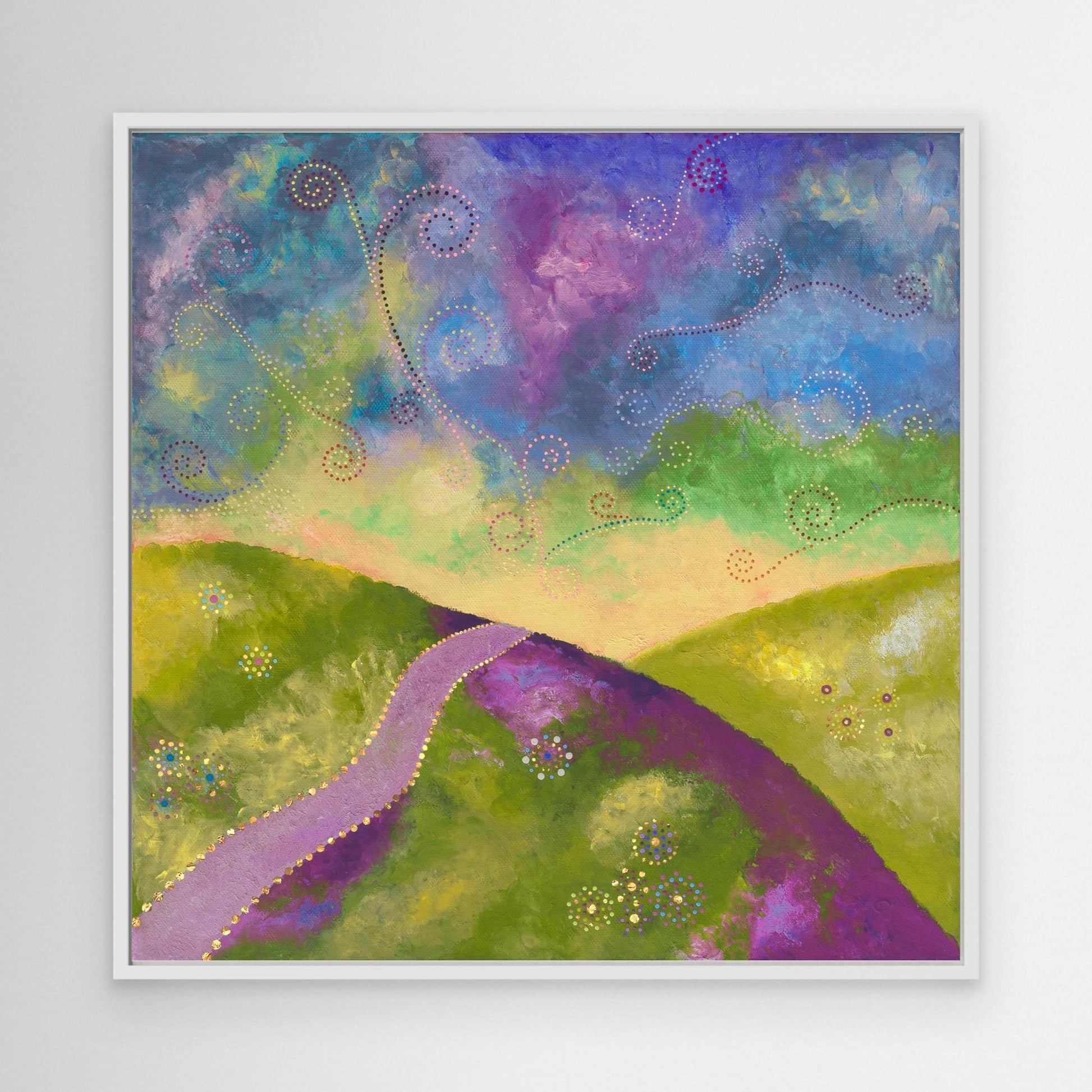 "Go your own way" - Canvas print - Green, blue and purple - by Fanny Fay Engström