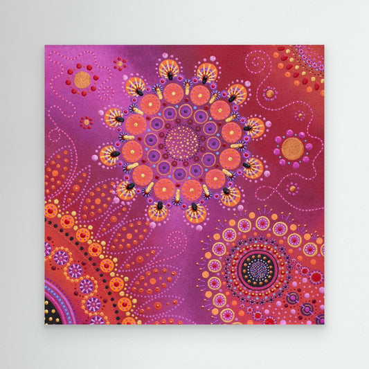 "Svea's Universe" - Canvas print - Pink and red (Original colour) - by Fanny Fay Engström