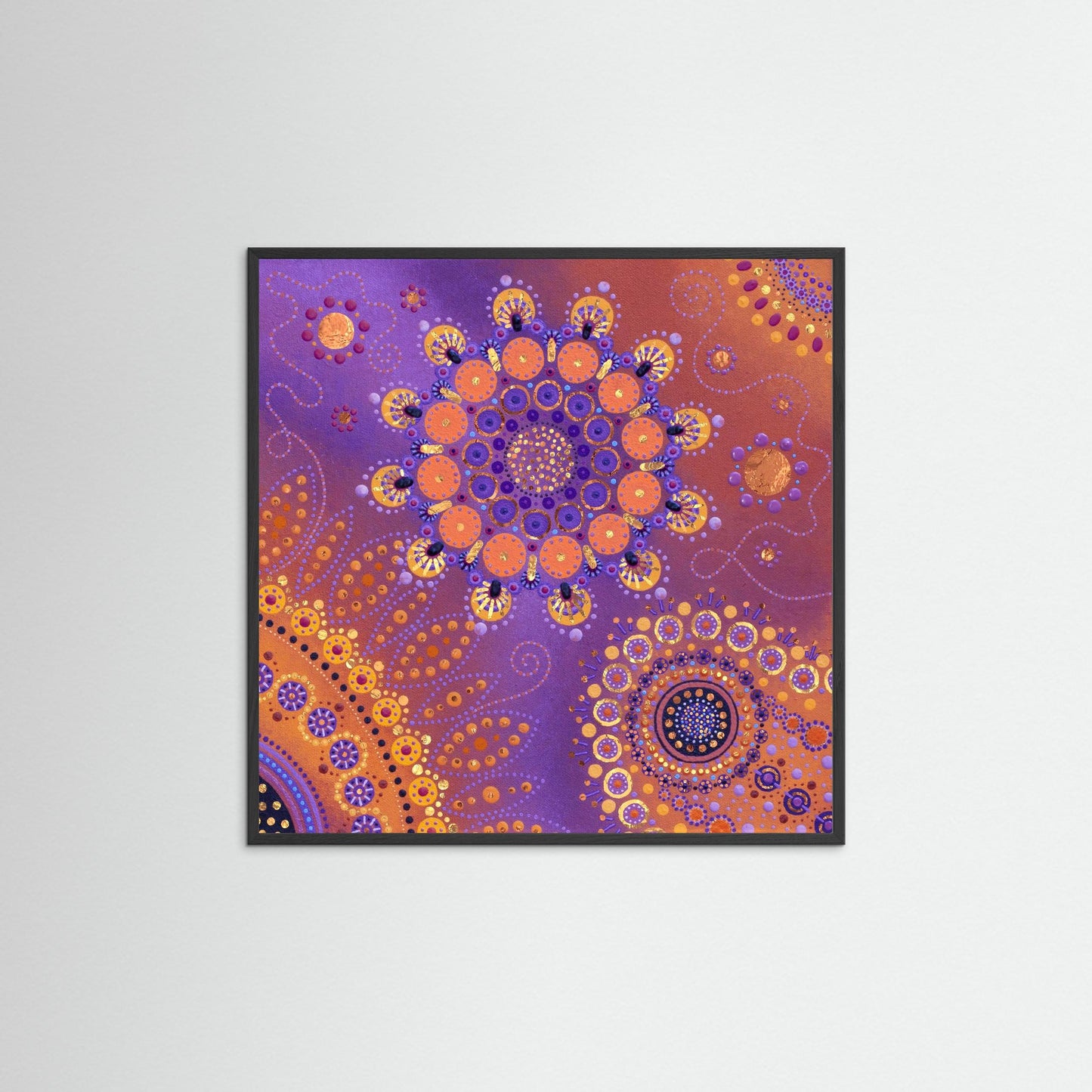 "Svea's Universe" - Paper print with frame - Purple and orange - by Fanny Fay Engström
