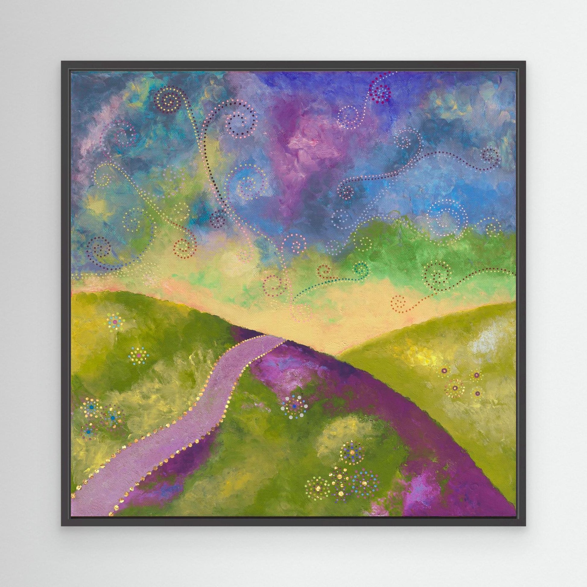 "Go your own way" - Canvas print - Green, blue and purple - by Fanny Fay Engström