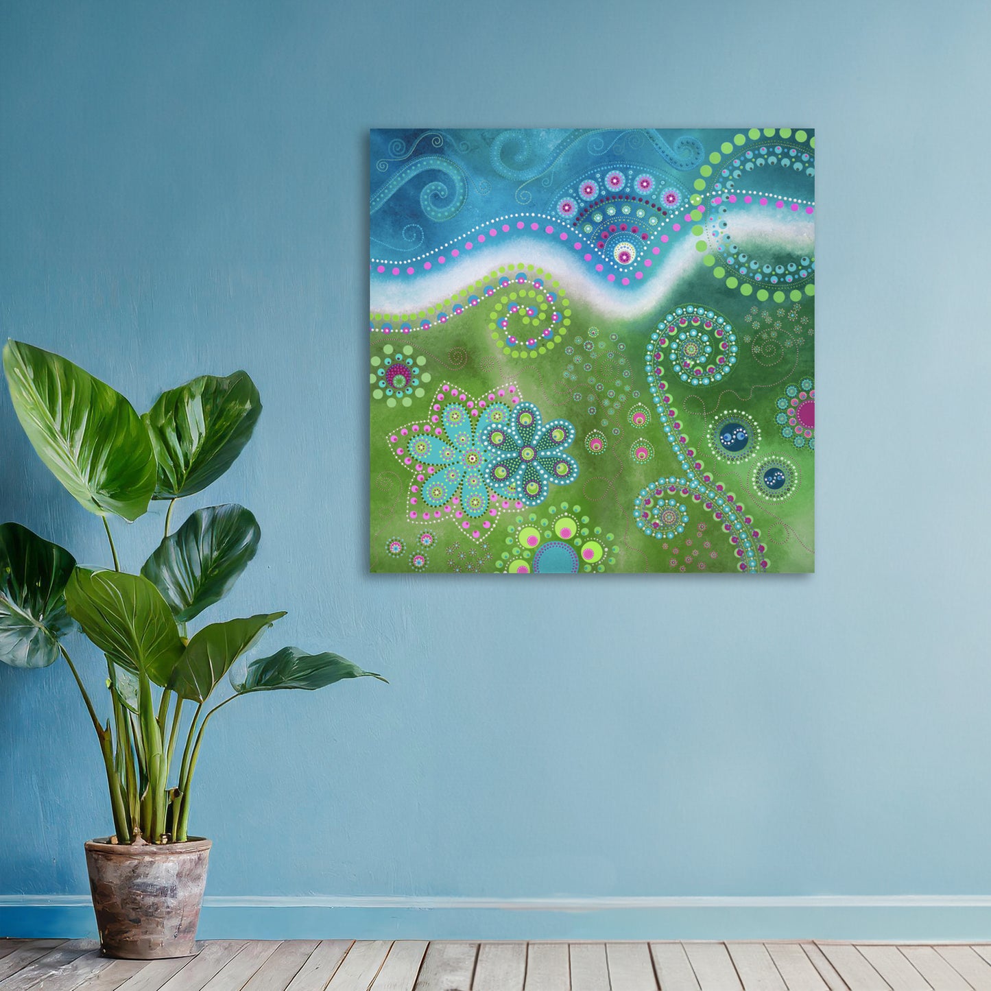 "The Happiness inside" - Green and blue - by Fanny Fay Engström