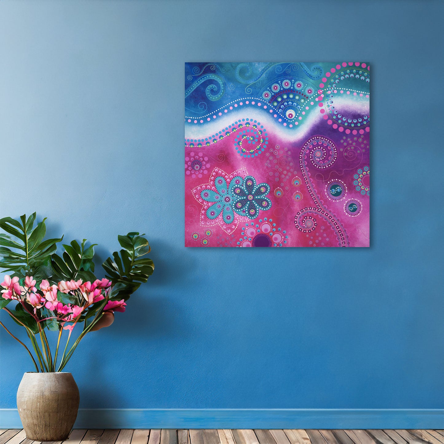 "The Happiness inside" - Blue and pink (original colour) - by Fanny Fay Engström
