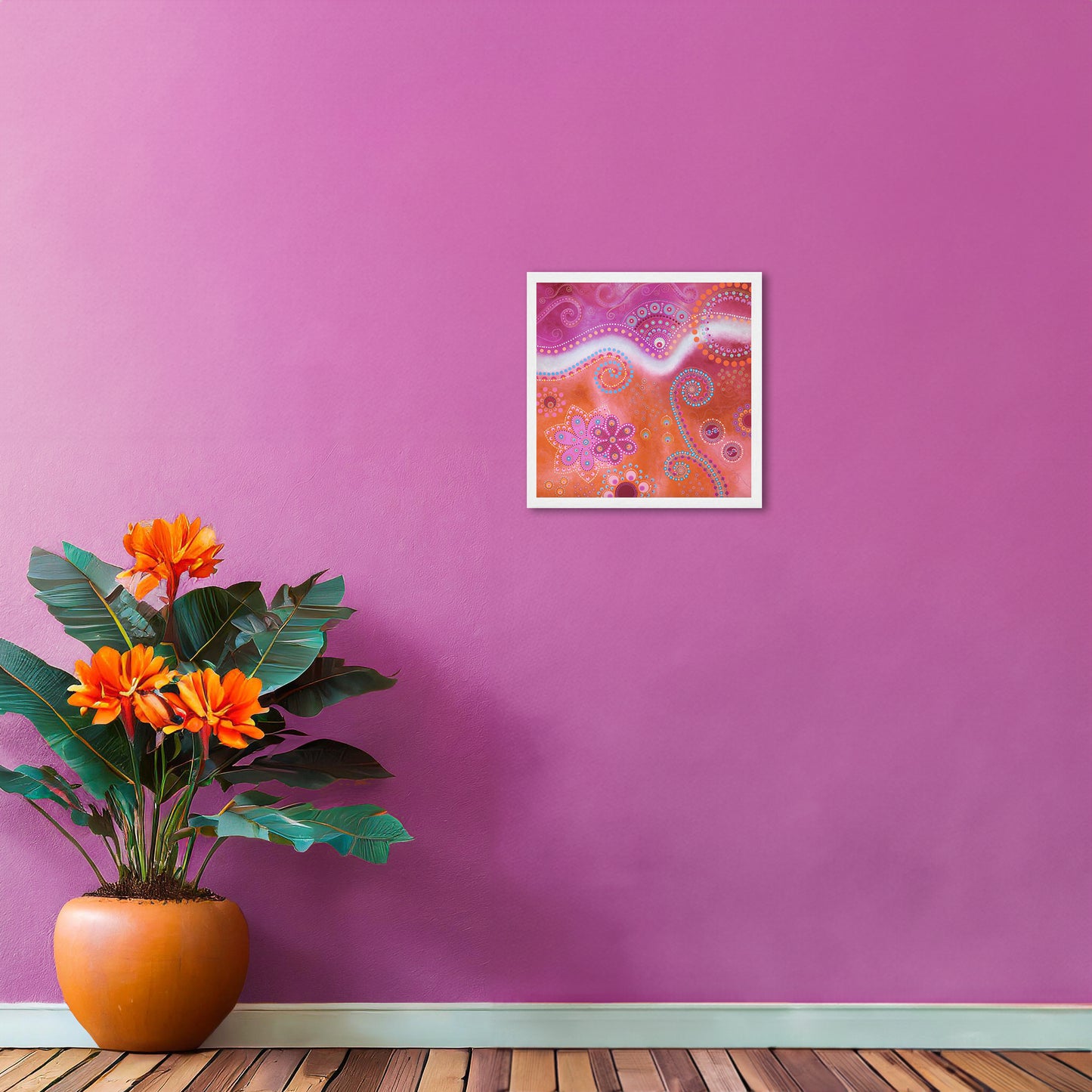 "The Happiness inside" - Pink and orange - by Fanny Fay Engström