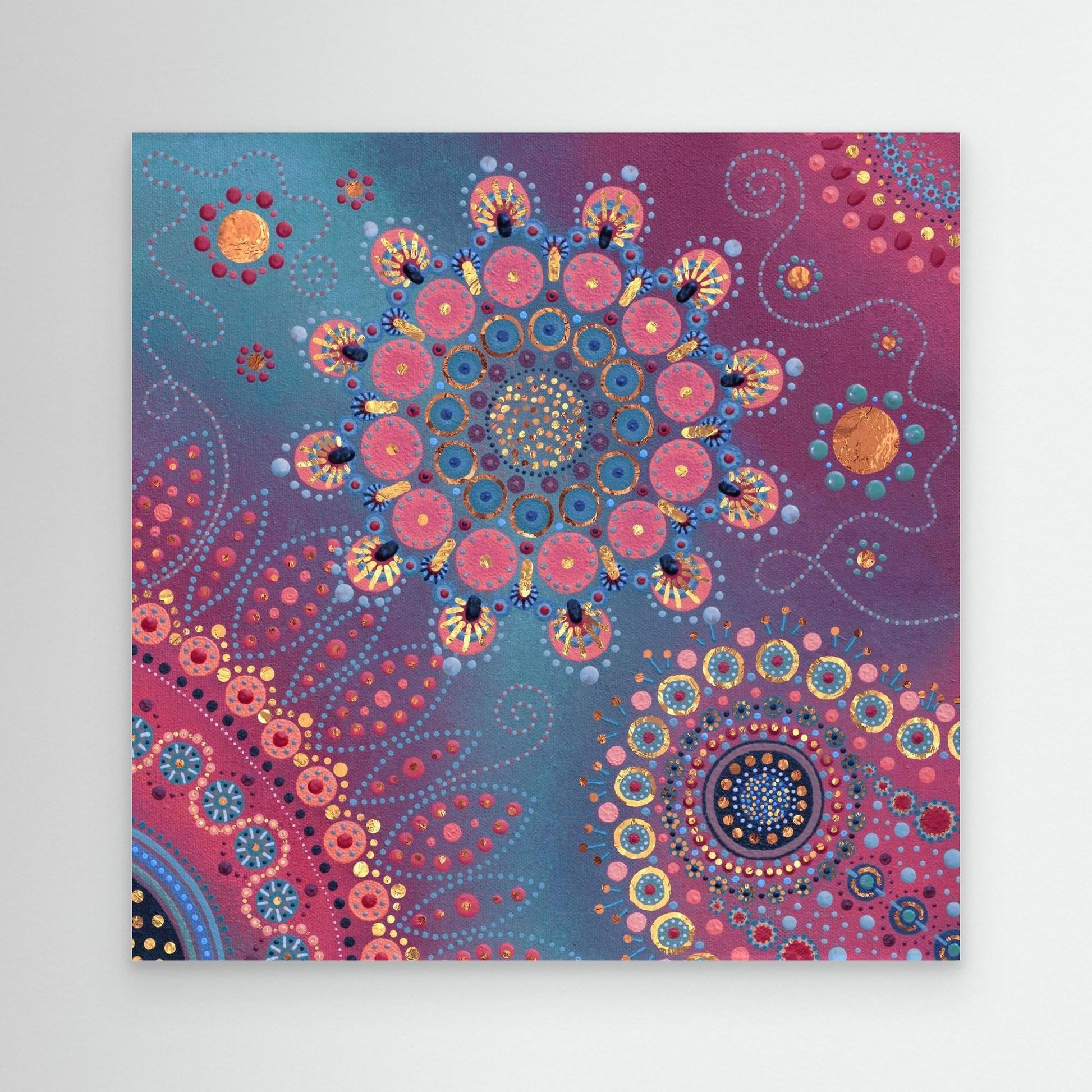 "Svea's Universe" - Canvas print - Blue and pink - by Fanny Fay Engström