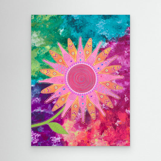 "I choose peace" - Canvas print - Pink and orange - by Fanny Fay Engström