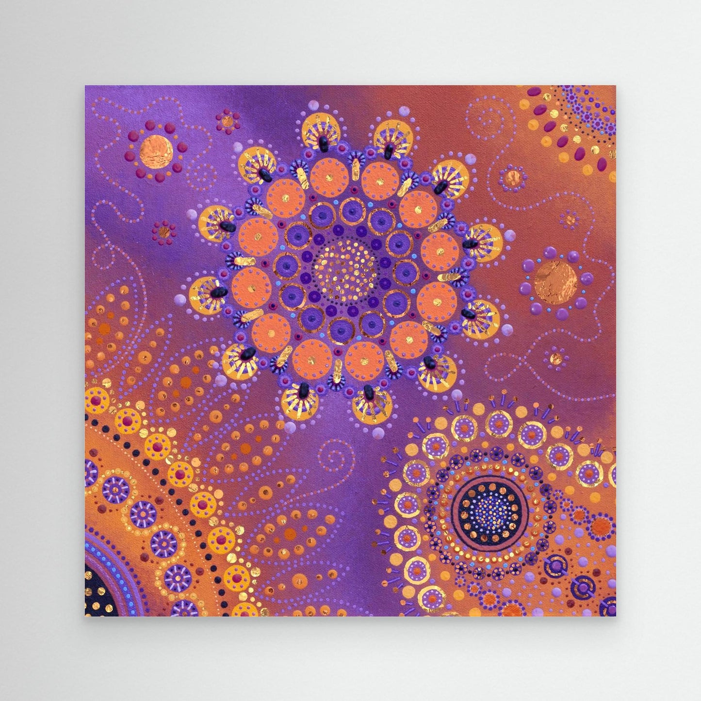 "Svea's Universe" - Canvas print - Purple and orange - by Fanny Fay Engström