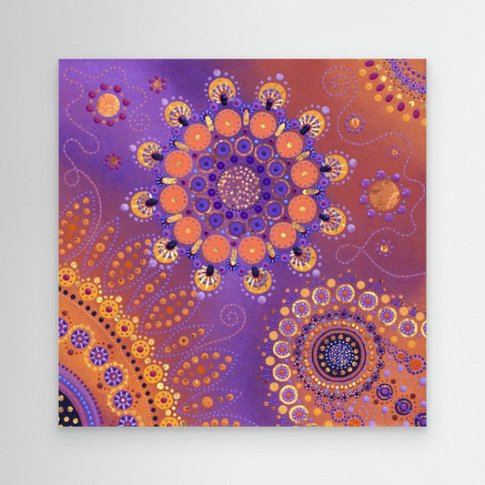 "Svea's Universe" - Canvas print - Purple and orange - by Fanny Fay Engström