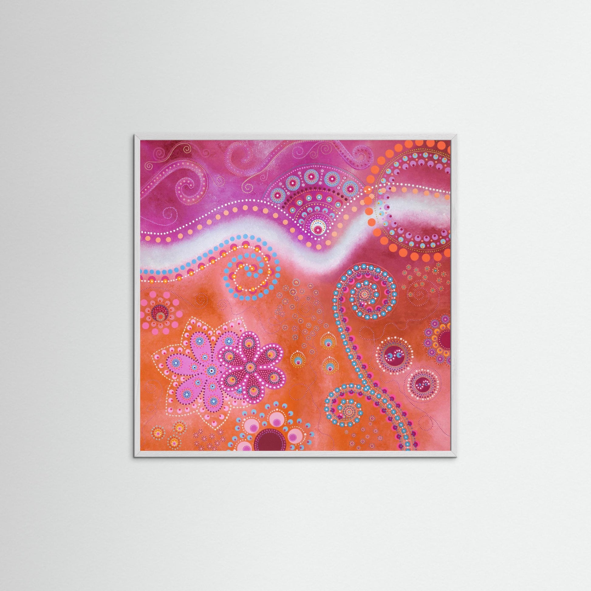 "The Happiness inside" - Paper print - Pink and orange - by Fanny Fay Engström