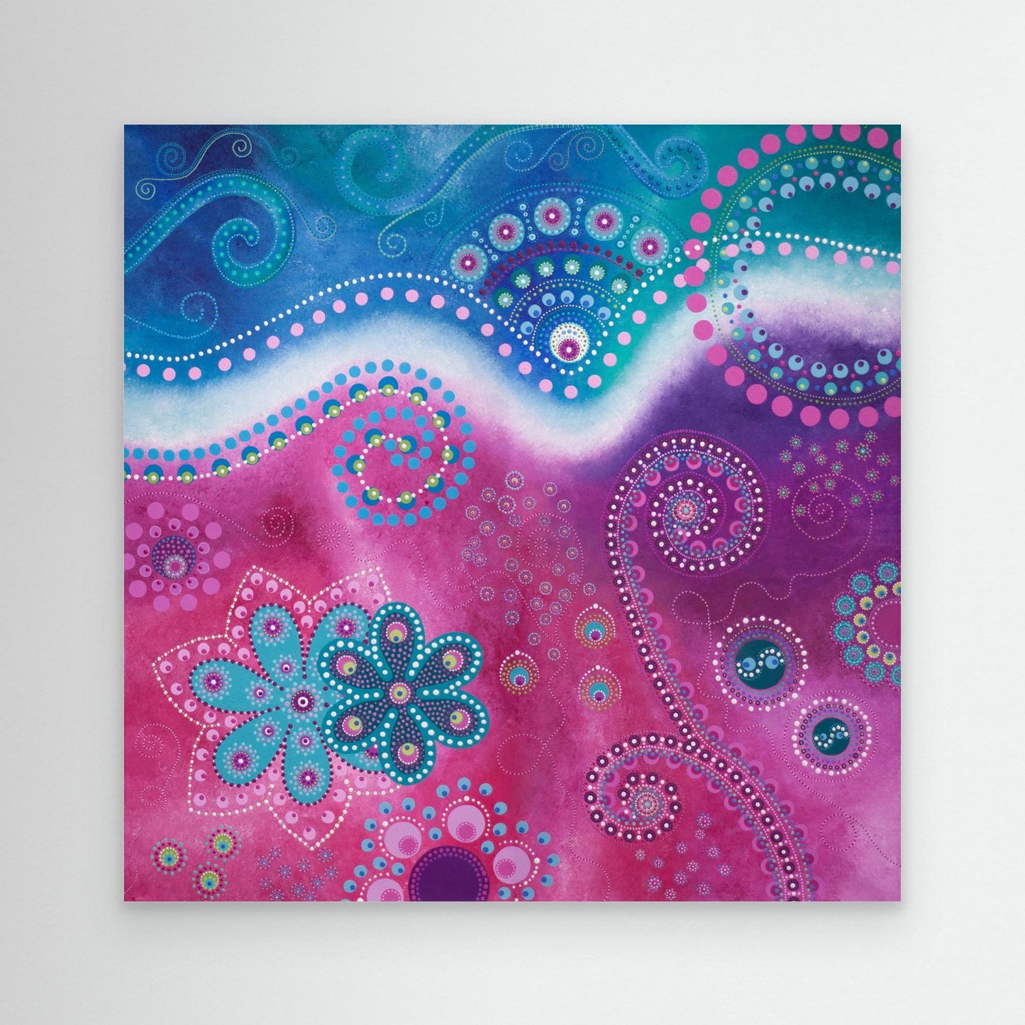 "The Happiness inside" - Canvas print - Blue and pink (original colour) - by Fanny Fay Engström