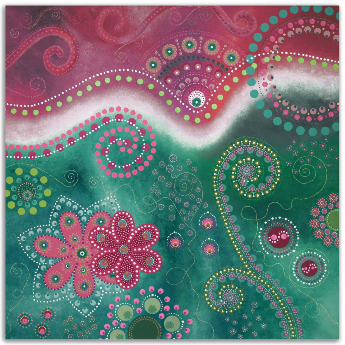 "The Happiness inside" - Pink and turquoise - by Fanny Fay Engström