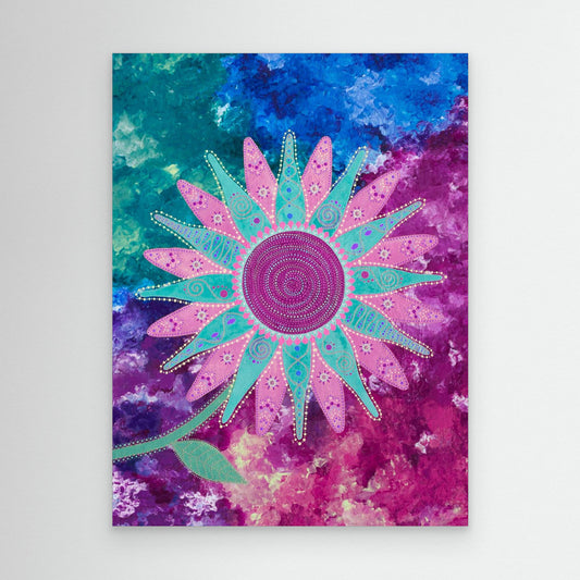 "I choose peace" - Canvas print - Pink and blue - by Fanny Fay Engström