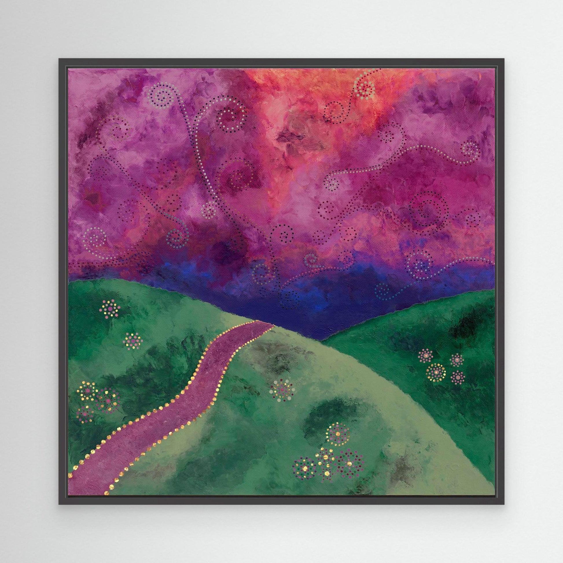 "Go your own way" - Canvas print - Mint, purple and pink - by Fanny Fay Engström