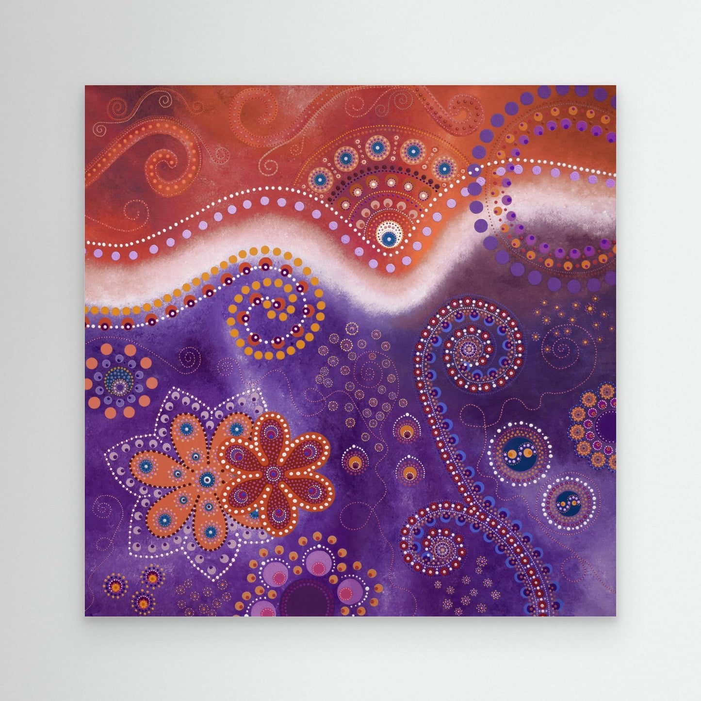 "The Happiness inside" - Canvas print - Orange and purple - by Fanny Fay Engström